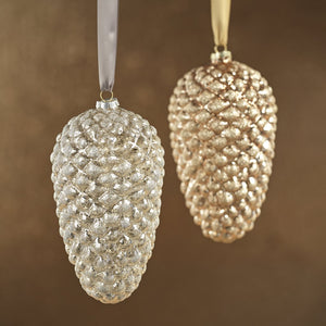 Aspen Glass Pinecone Ornament - Gold