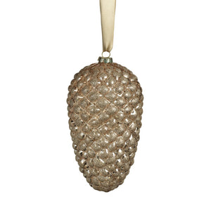 Aspen Glass Pinecone Ornament - Gold